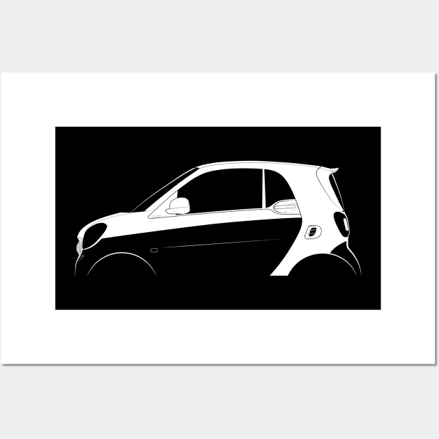 smart fortwo (C453) Silhouette Wall Art by Car-Silhouettes